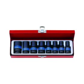   King Tony 1/2" vékonyfejű gépi dugókulcs készlet 8 részes (4413MP)