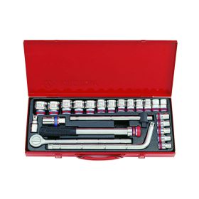   King Tony 1/2" kézi dugókulcs készlet 6* SAE 24 részes (4524SR)