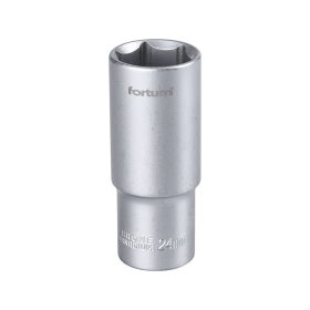   Fortum dugófej, hosszított, 1/2", 24mm, 61CrV5, mattkróm, 77mm hosszú