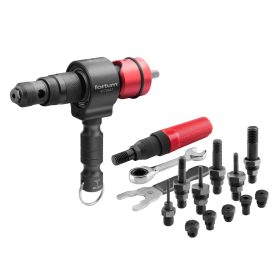   FORTUM Popszegecs- és szegecsanyahúzó adapter készlet fúrógéphez (2,4-6,4 / M3-M12)