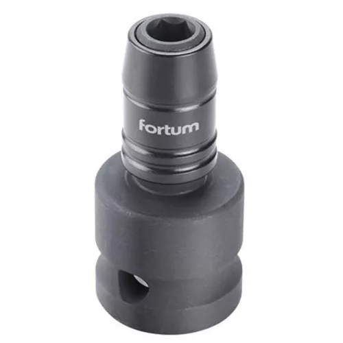 Fortum adapter, impakt 1/4" BIT-ek gépi befogásához, 1/2" 49mm