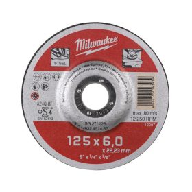Milwaukee csiszolókorong fémhez WSG27 125x6mm