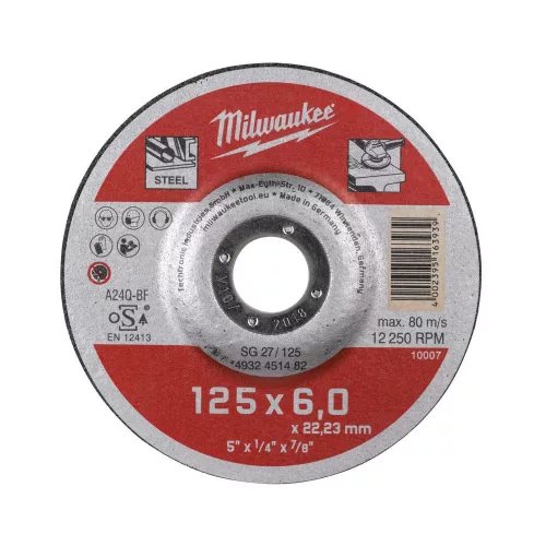 Milwaukee csiszolókorong fémhez WSG27 125x6mm
