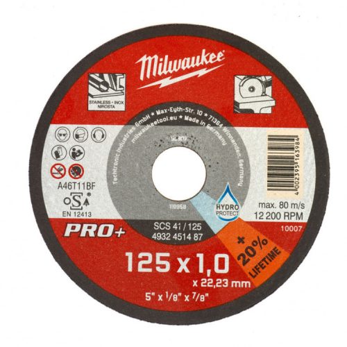 Milwaukee SC41 PRO+ vágókorong fémhez egyenes 230x1,9mm