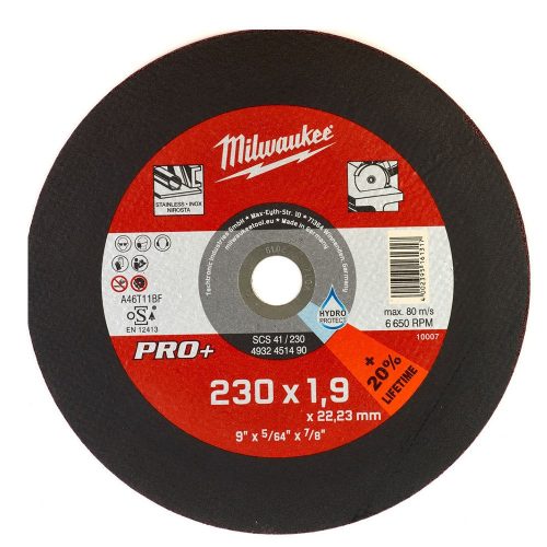 Milwaukee SC41 PRO+ vágókorong fémhez egyenes 230x1,9mm