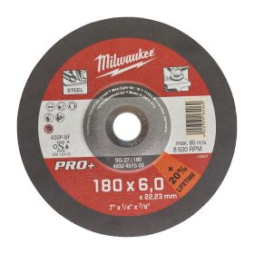   Milwaukee hajlított csiszolókorong fémhez SG27 180x6mm PRO+