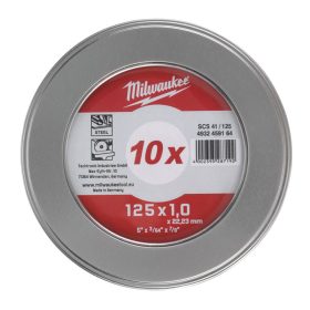 Milwaukee vágókorong inox, fém dobozban 125x1mm 10db/cs