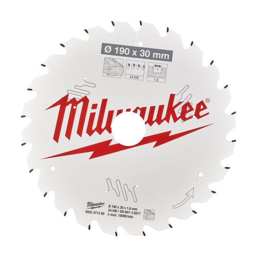Milwaukee körfűrészlap fához 190x1,6x30mm 24 fog