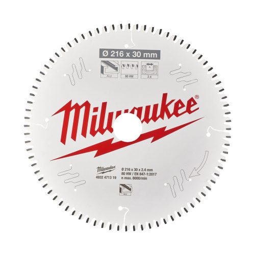 Milwaukee körfurészlap alumíniumhoz 216x30x2,4mm 80fog