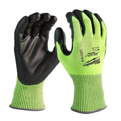 Milwaukee Hi-Vis vágásbiztos kesztyű 4/D, XXL/11