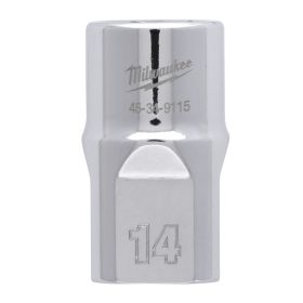   Milwaukee FOUR FLAT króm kézi dugókulcs, rövid 1/2˝ 14 mm