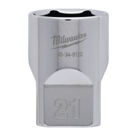   Milwaukee FOUR FLAT króm kézi dugókulcs, rövid 1/2˝ 21 mm