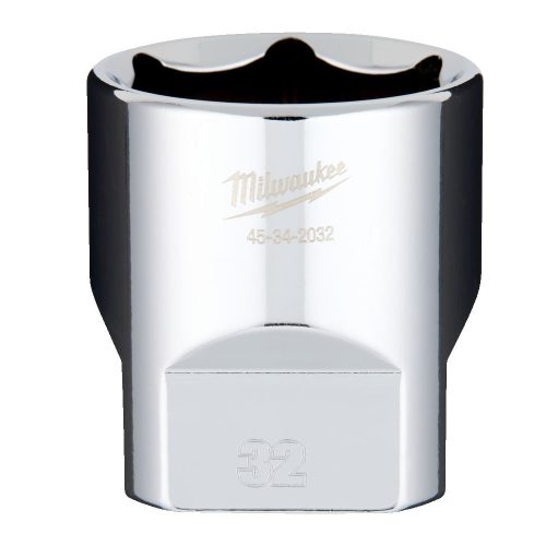 Milwaukee FOUR FLAT króm kézi dugókulcs, rövid 1/2˝ 32 mm
