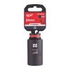 Milwaukee SHOCKWAVE hatszög gépi dugókulcs, hosszú 3/8˝ 22 mm