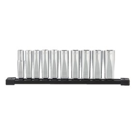   Milwaukee króm hosszú dugókulcs készlet 3/8" metrikus 10 részes