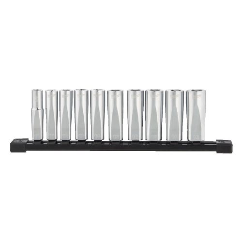 Milwaukee króm hosszú dugókulcs készlet 3/8" metrikus 10 részes