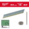Milwaukee galvanizált 15G/34°/44mm finiselő szeg, D fejű (2500 db)