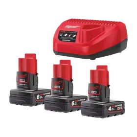   Milwaukee akkumulátor és töltő szett M12NRGO1-643 12V 1x4,0 Ah 2x6,0Ah
