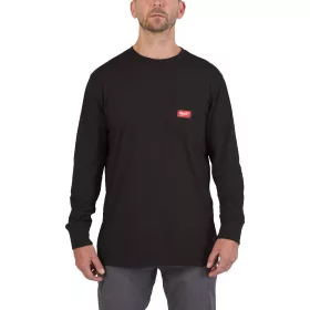 Milwaukee WTLSBL zsebes hosszú ujjú fekete póló (S)