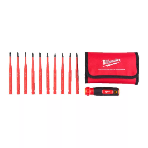 Milwaukee 10 az 1-ben VDE csavarhúzó és bittartó készlet - 10 részes