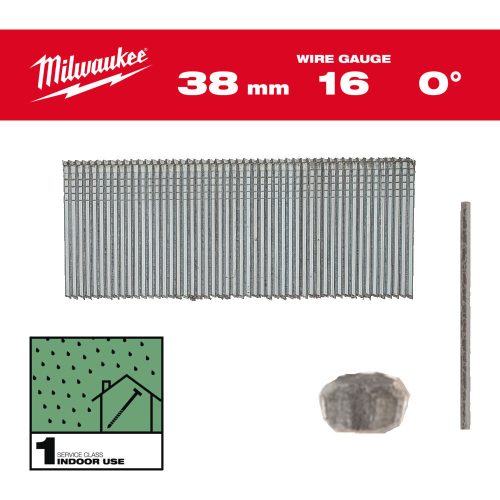 Milwaukee fej nélküli finish szeg 16G 0° 1,6x38mm SC1 - 2500 db/csomag