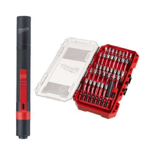 Milwaukee SHOCKWAVE IMPACT DUTY bitkészlet + elemlámpa - 39 részes