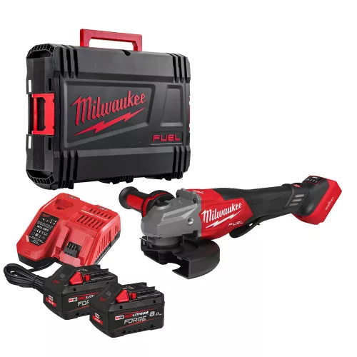 Milwaukee akkus sarokcsiszoló M18 FUEL FHSAGO125VXPDB2-802X 18V 2x8,0 Ah, HD kofferben