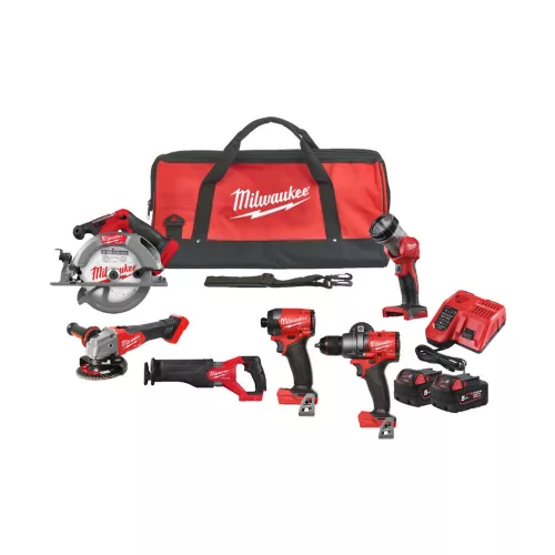 Milwaukee akkus gépszett M18 FPP6G3-502B 18V 2x5,0 Ah, szerszámtáskában