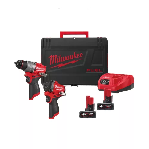 Milwaukee akkus gépszett M12 FPP2X2-402 12V 2x4,0 Ah, HD kofferben