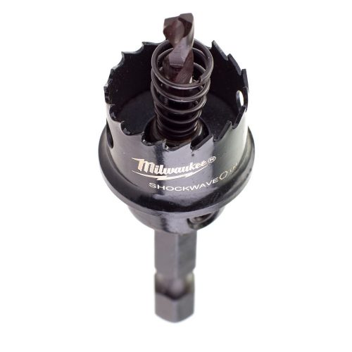 Milwaukee Shockwave Impact körkivágó központosító adapterrel rozsdamentes acélhoz és alumíniumhoz 19mm