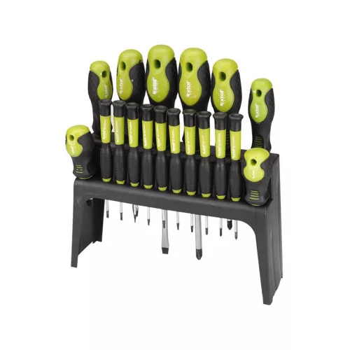 Extol Premium mágneses csavarhúzó készlet tartóval 18 részes