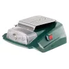 Metabo akkumulátor adapter 14,4-18V LED világítással és 2db USB csatlakozóval