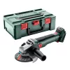 Metabo akkus sarokcsiszoló 18V W 18 LT BL 11-125 alapgép Metabox kofferben, 125mm
