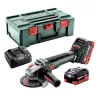 Metabo akkus sarokcsiszoló 18V WVB 18 LT BL 11-125 Quick 2x5,5Ah Metabox kofferben, 125mm