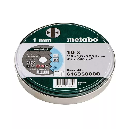 Metabo vágókorong készlet 115x1,0x22,23mm (10db)