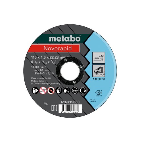 Metabo Novorapid vágókorong 115x1,0x22,23 Inox