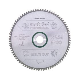 Metabo körfűrészlap univerzális 254x2,4x30mm, 80 fog