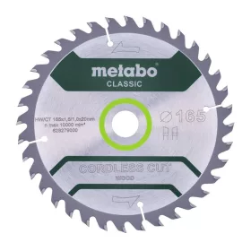   Metabo körfűrészlap fához akkus körfűrésszel 165x1,6x20mm, 18 fog