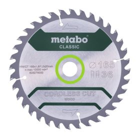  Metabo körfűrészlap fához akkus körfűrésszel 165x1,6x20mm, 36 fog