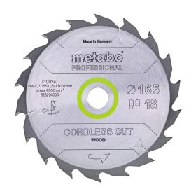   Metabo körfűrészlap fához akkus körfűrésszel 165x1,6x20mm, 18 fog