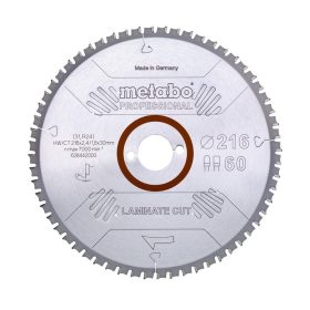   Metabo körfűrészlap laminált padlóhoz 216x2,4x30mm, 60 fog
