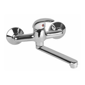   Extol Viking mosogató-mosdó csaptelep 35mm kerámia betét, falra szerelhető, fényes, egyenes, 20cm