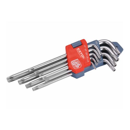 Extol Premium torx kulcs készlet, CV. ; 9db, lyukas, T10,15,20,25,27,30,40,45,50, bliszteren