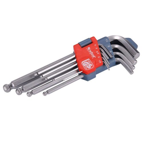 Extol Premium gömbvégű imbuszkulcs készlet 9 részes 1,5-10mm