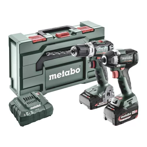 Metabo akkus gépszett SSW 18 LT 300 BL 1/2" és BS 18 L BL 18V 1x2,0Ah és 1x5,2Ah Metabox koffer