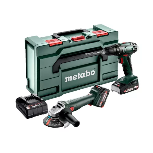 Metabo akkus gépszett BS 18 + W 18 7-125 18V 1x2,0Ah+1x4,0Ah
