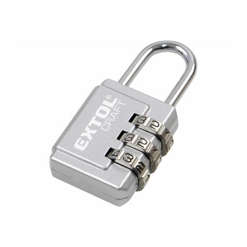 Extol Craft bőröndlakat, számzáras, 1000 db kód beállítható, 26×55mm, kengyelátmérő: 3,5 mm