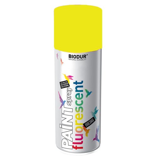 BIODUR fluoreszkáló festék spray 400ml, RAL 1026 sárga