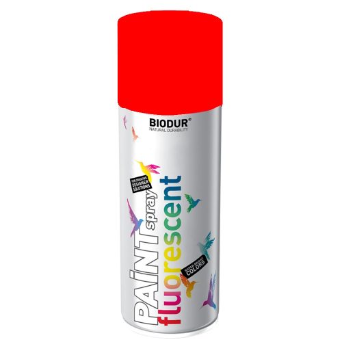 BIODUR fluoreszkáló festék spray 400ml, RAL 3026 vörös