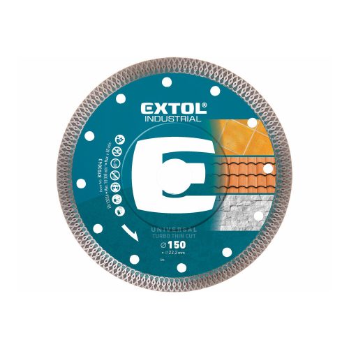 Extol Industrial gyémántvágó, ipari korong, TURBO, extra vékony vágás: 1,8mm vastagság; 150×22,2m